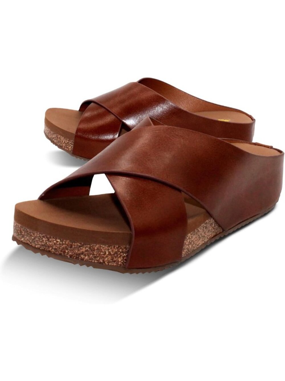 Stylish Wedge Sandals for Women - Slip-On Crisscross Design, EVA Insole, Rubber